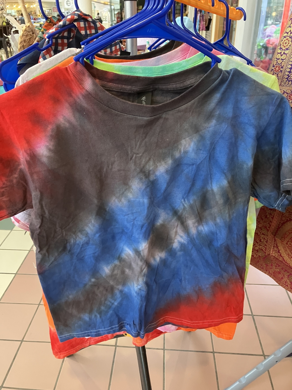 Kids Tie-Dye Short Sleeve Tee - Blue, Red & Black